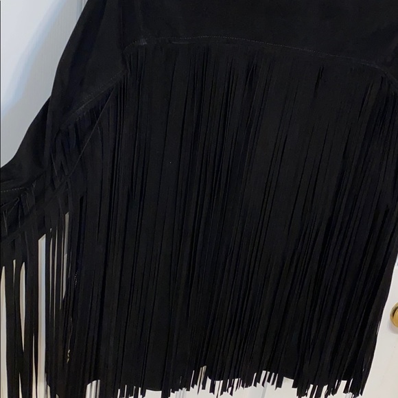 H&M Premium Black Suede Fringe Jacket - Picture 8 of 12
